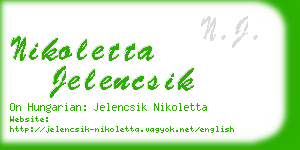 nikoletta jelencsik business card